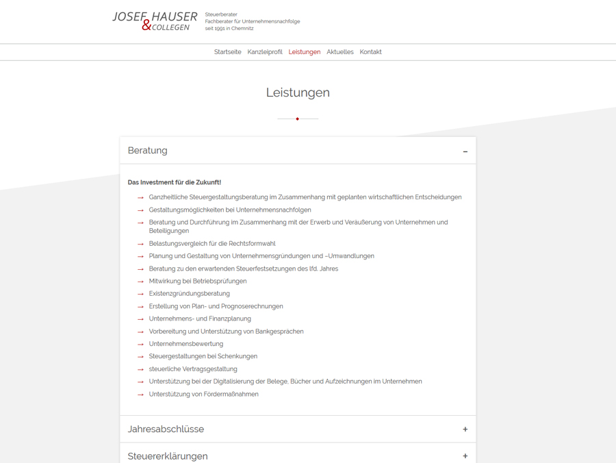Webseite Rechtsanwalt