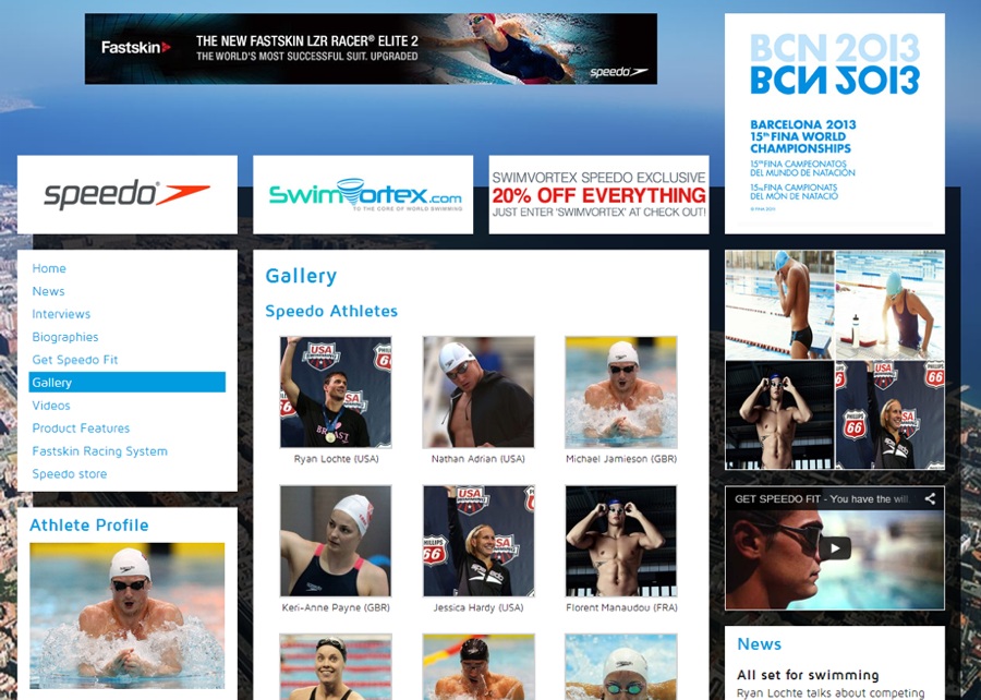 Speedo Barcelona 2013 Webseite