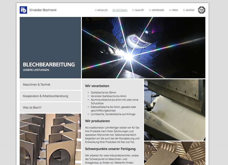 Einsiedler Blechnerei Webseite