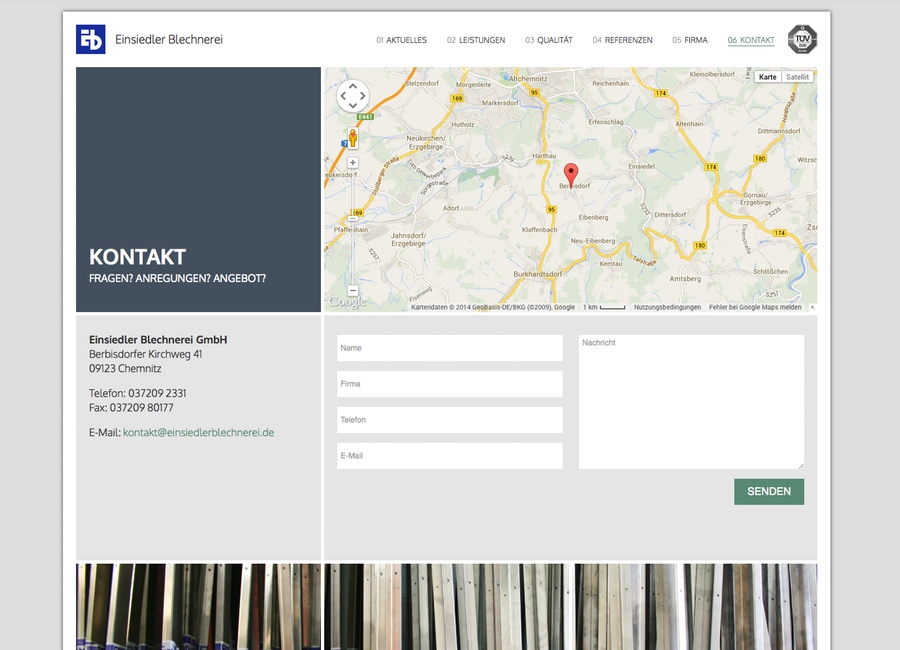 Einsiedler Blechnerei Webseite