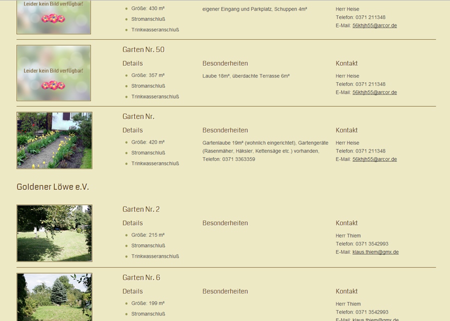 Gartenverband Webseite