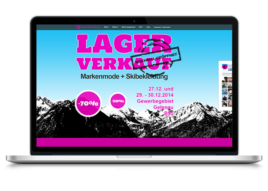 Webseite Lagerverkauf