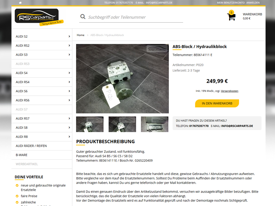 Audi RS Ersatzteile Onlineshop