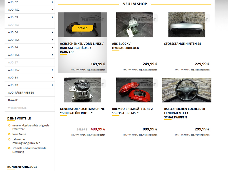 Audi RS Ersatzteile Onlineshop