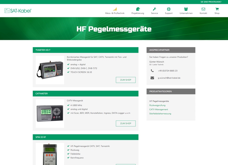 Webseite Mesgeräte