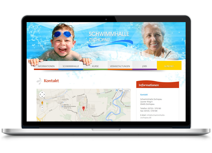 Schwimmhallen Zschopau Webseite