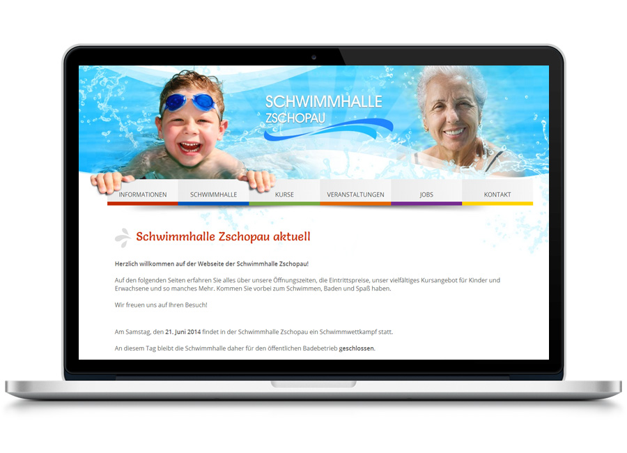 Schwimmhallen Zschopau Webseite