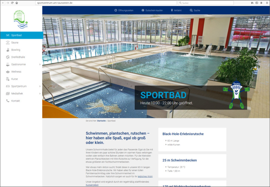 Sportzentrum Webseite