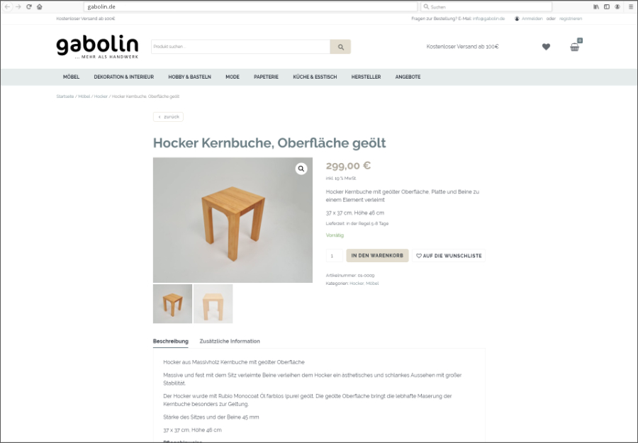 Onlineshop gabolin.de