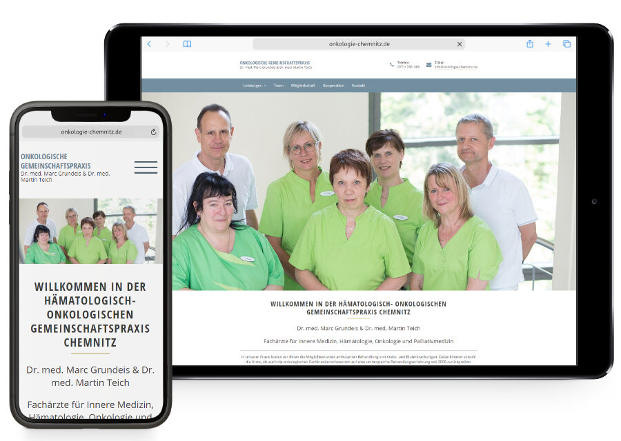 Webseite Onkologische Gemeinschaftspraxis Chemnitz