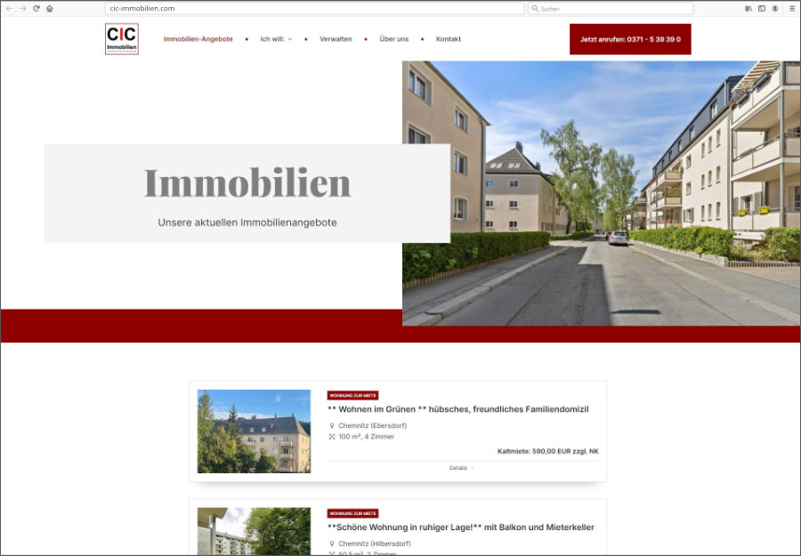 Immobilienmakler Webseite