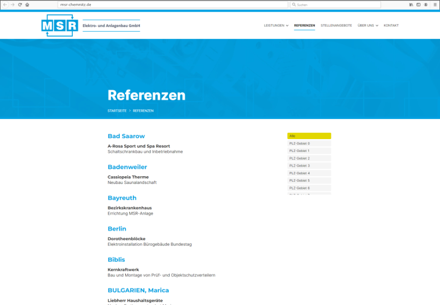 Vorschau auf die Webseite von MSR Elektro- und Anlagenbau GmbH