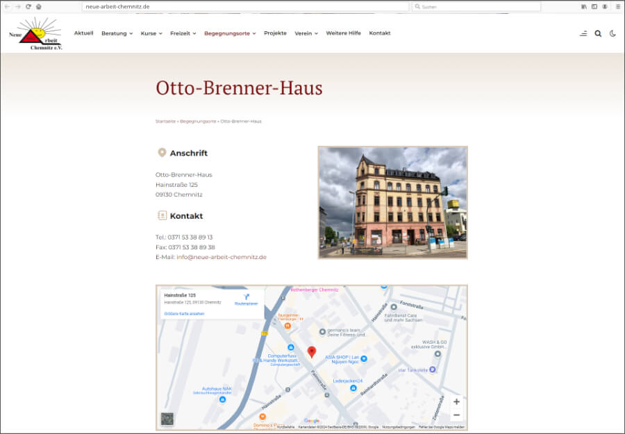 Vorschau auf die Webseite von Neue Arbeit Chemnitz e.V.